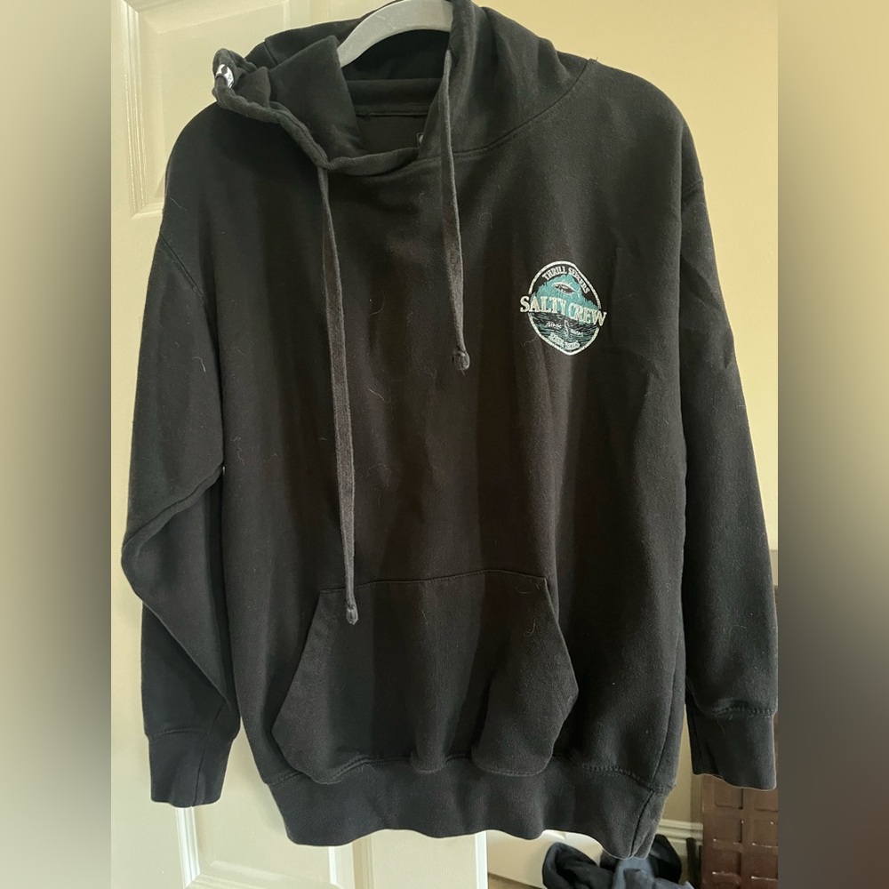 Salty Crew Black Hoodie with Teal Logo